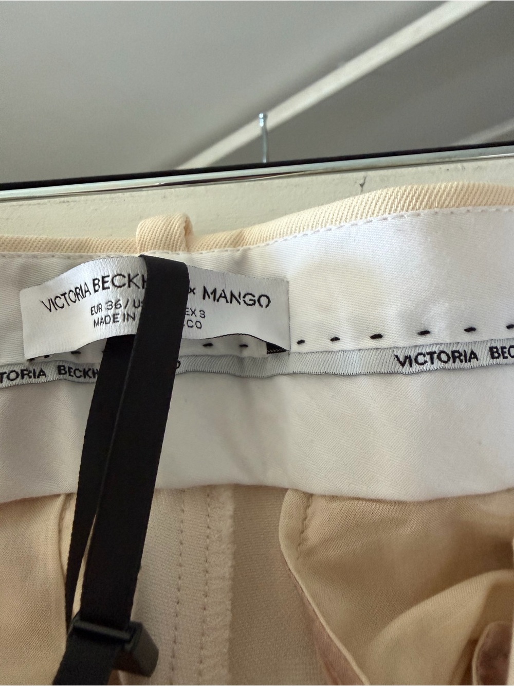 Mango Wide-Leg Trousers in Light Beige